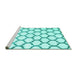 Sideview of Machine Washable Terrilis Turquoise Contemporary Area Rugs, wshcon430turq