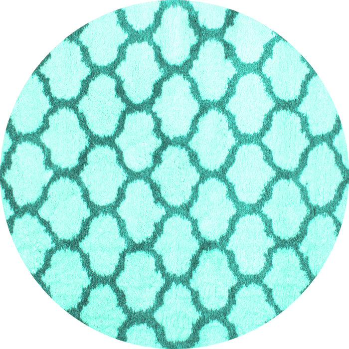 Round Terrilis Turquoise Contemporary Rug, con430turq