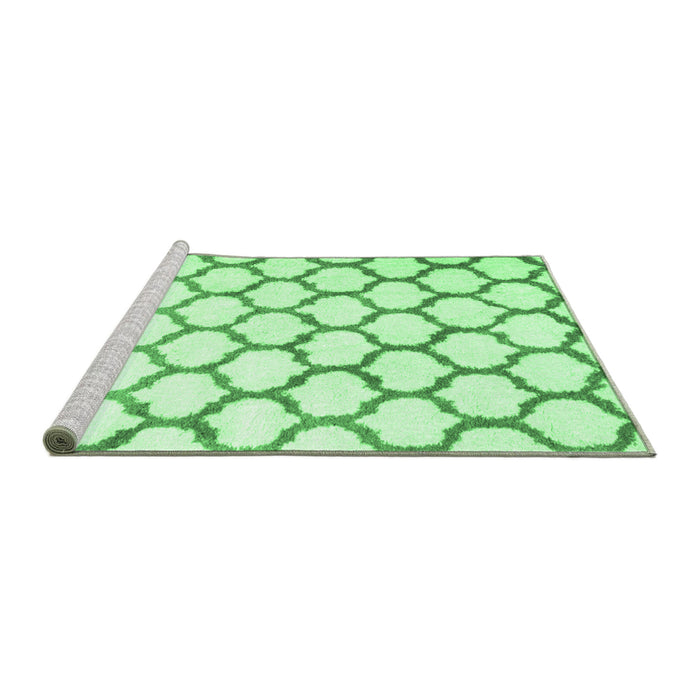 Sideview of Machine Washable Terrilis Emerald Green Contemporary Area Rugs, wshcon430emgrn