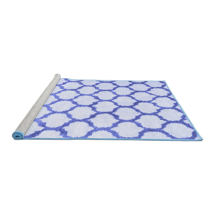 Sideview of Machine Washable Terrilis Blue Contemporary Rug, wshcon430blu