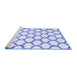 Sideview of Machine Washable Terrilis Blue Contemporary Rug, wshcon430blu