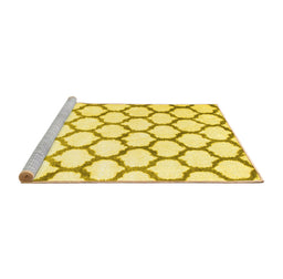 Sideview of Machine Washable Terrilis Yellow Contemporary Rug, wshcon430yw
