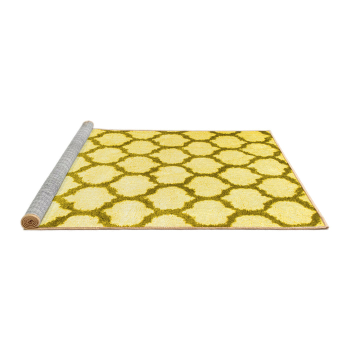 Sideview of Machine Washable Terrilis Yellow Contemporary Rug, wshcon430yw