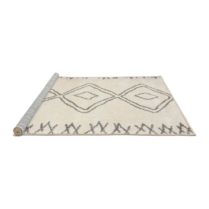 Serging Thickness of Machine Washable Contemporary Blanched Almond Beige Rug, wshcon431