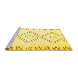 Sideview of Machine Washable Solid Yellow Modern Rug, wshcon431yw