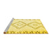 Sideview of Machine Washable Solid Yellow Modern Rug, wshcon431yw