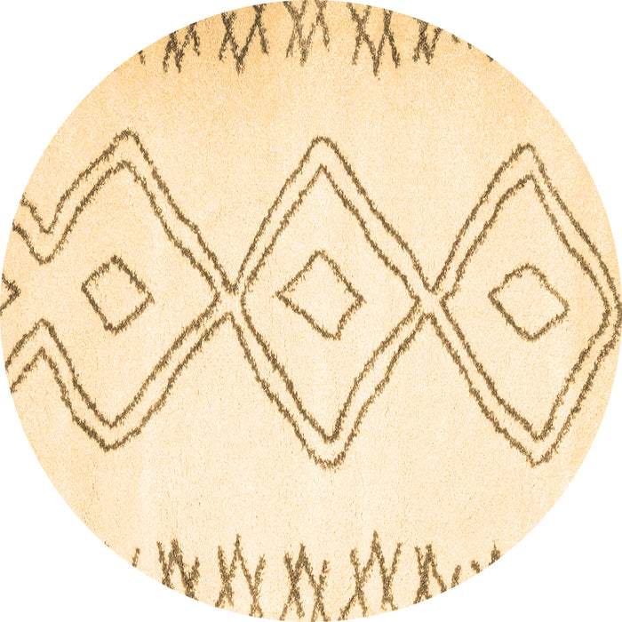 Round Machine Washable Solid Brown Modern Rug, wshcon431brn