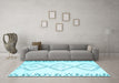 Machine Washable Solid Light Blue Modern Rug in a Living Room, wshcon431lblu