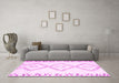 Machine Washable Solid Pink Modern Rug in a Living Room, wshcon431pnk