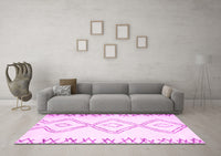 Machine Washable Solid Pink Modern Rug, wshcon431pnk