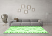 Machine Washable Solid Green Modern Area Rugs in a Living Room,, wshcon431grn