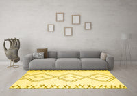 Machine Washable Solid Yellow Modern Rug, wshcon431yw