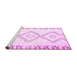 Sideview of Machine Washable Solid Pink Modern Rug, wshcon431pnk