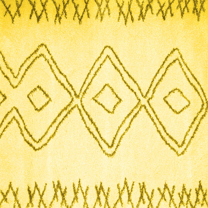 Square Machine Washable Solid Yellow Modern Rug, wshcon431yw