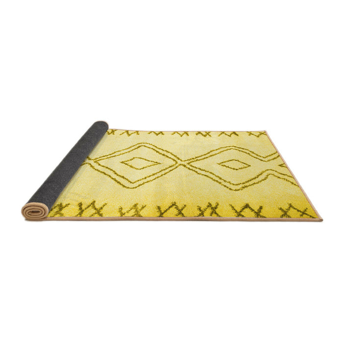 Sideview of Solid Yellow Modern Rug, con431yw