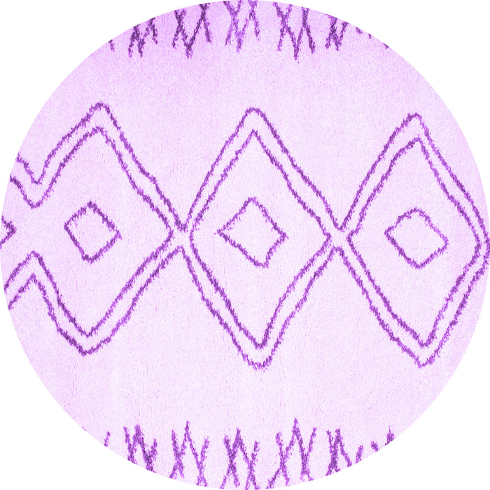 Round Solid Purple Modern Rug, con431pur