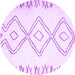 Round Solid Purple Modern Rug, con431pur