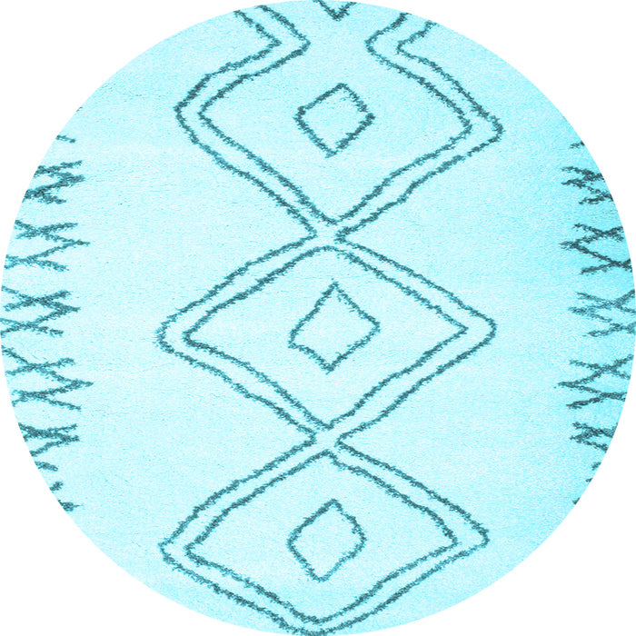 Round Solid Light Blue Modern Rug, con431lblu