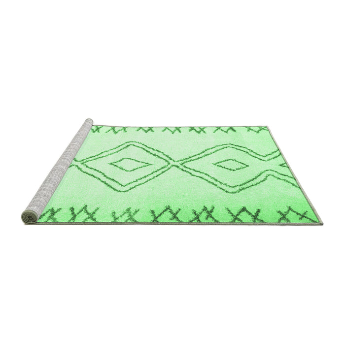 Sideview of Machine Washable Solid Emerald Green Modern Area Rugs, wshcon431emgrn