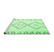 Sideview of Machine Washable Solid Emerald Green Modern Area Rugs, wshcon431emgrn