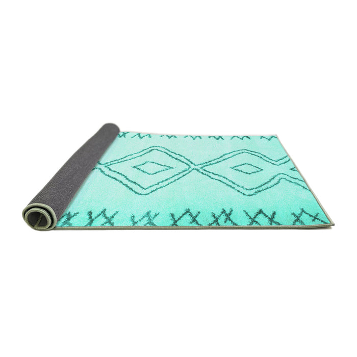 Sideview of Solid Turquoise Modern Rug, con431turq