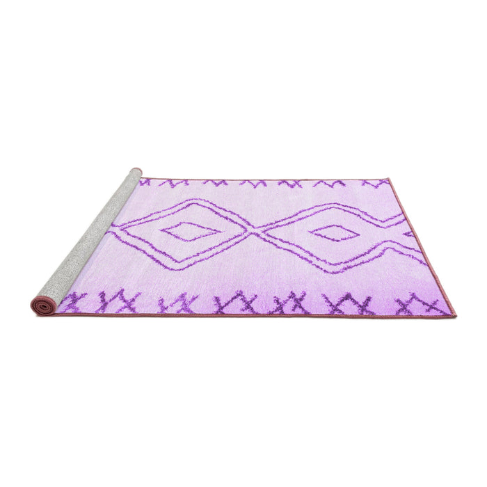 Sideview of Machine Washable Solid Purple Modern Area Rugs, wshcon431pur