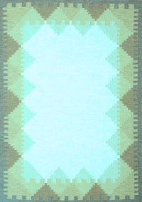 Abstract Light Blue Contemporary Rug, con432lblu