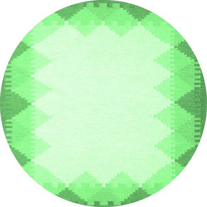 Round Abstract Emerald Green Contemporary Rug, con432emgrn