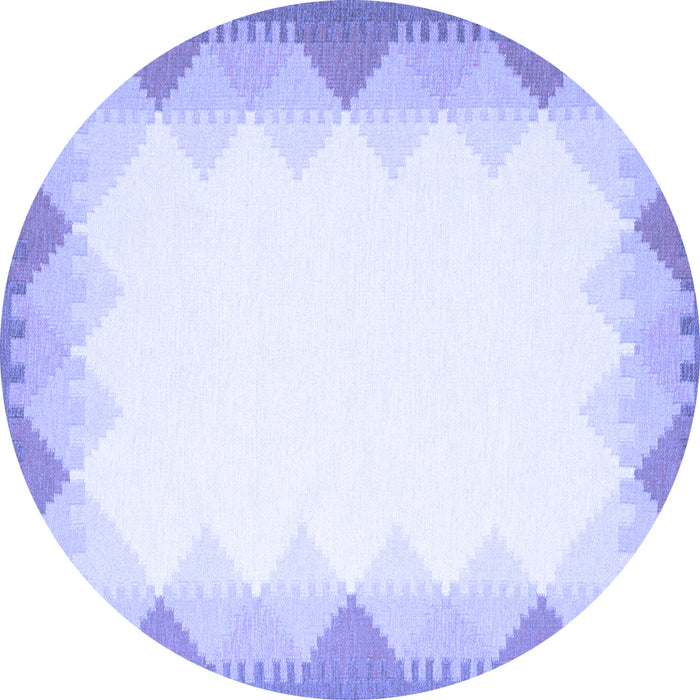 Round Machine Washable Abstract Blue Contemporary Rug, wshcon432blu