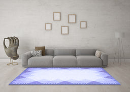 Machine Washable Abstract Blue Contemporary Rug in a Living Room, wshcon432blu