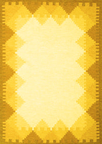 Abstract Yellow Contemporary Rug, con432yw