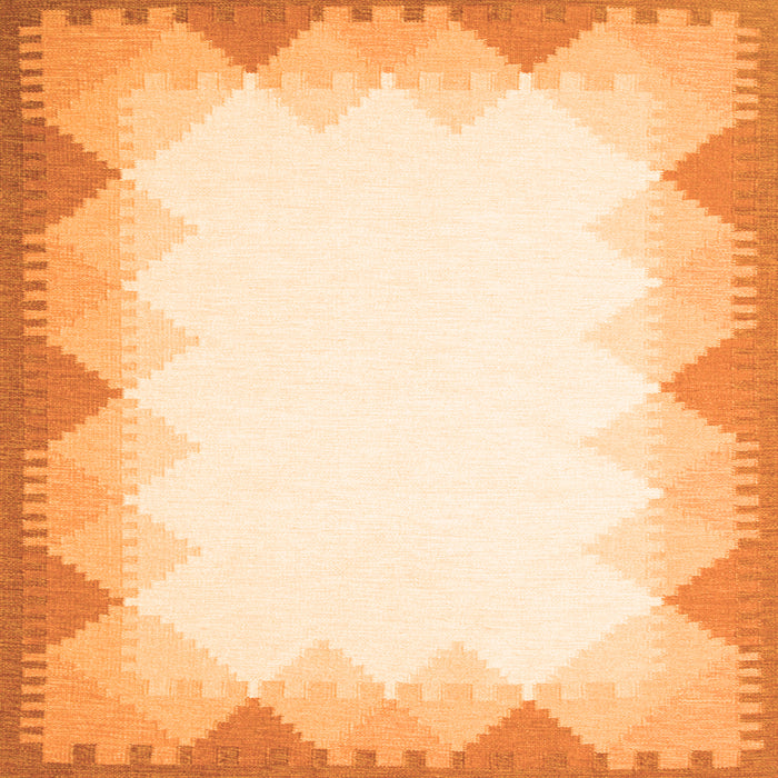 Serging Thickness of Abstract Orange Contemporary Rug, con432org