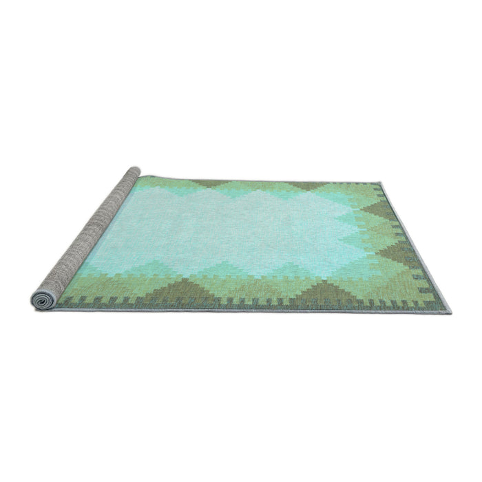 Sideview of Machine Washable Abstract Light Blue Contemporary Rug, wshcon432lblu