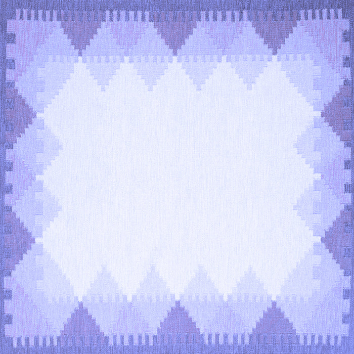 Square Abstract Blue Contemporary Rug, con432blu