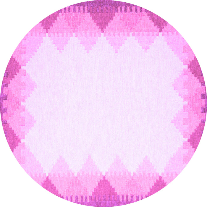 Round Abstract Purple Contemporary Rug, con432pur