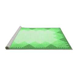 Sideview of Machine Washable Abstract Emerald Green Contemporary Area Rugs, wshcon432emgrn