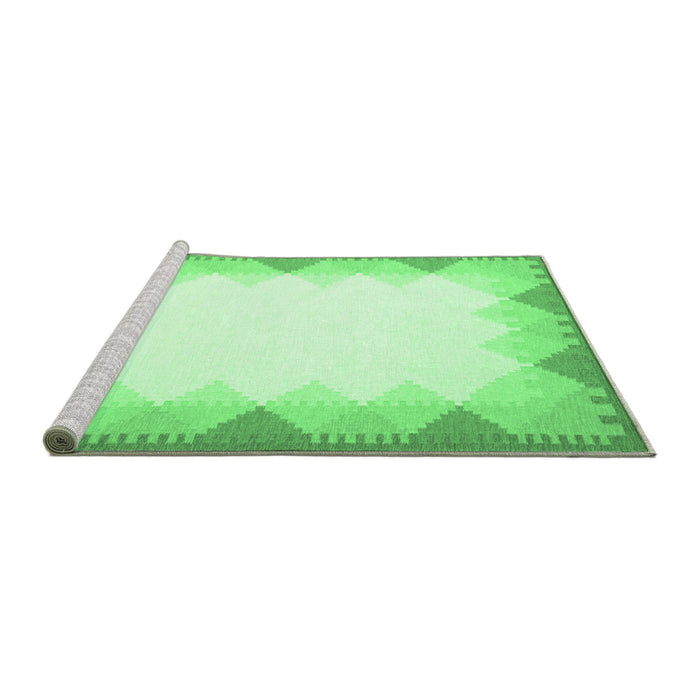 Sideview of Machine Washable Abstract Emerald Green Contemporary Area Rugs, wshcon432emgrn