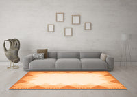 Machine Washable Abstract Orange Contemporary Rug, wshcon432org