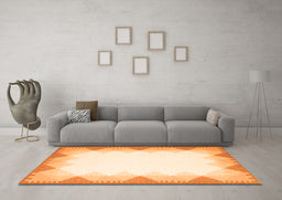 Machine Washable Abstract Orange Contemporary Area Rugs in a Living Room, wshcon432org