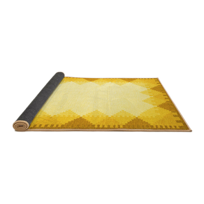 Sideview of Abstract Yellow Contemporary Rug, con432yw