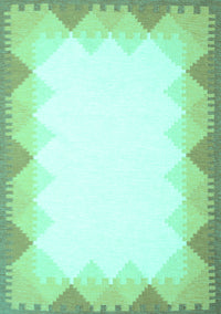 Abstract Turquoise Contemporary Rug, con432turq