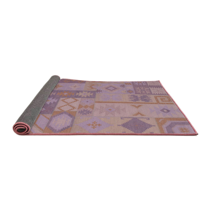 Thickness of Contemporary Tulip Pink Patchwork Rug, con433