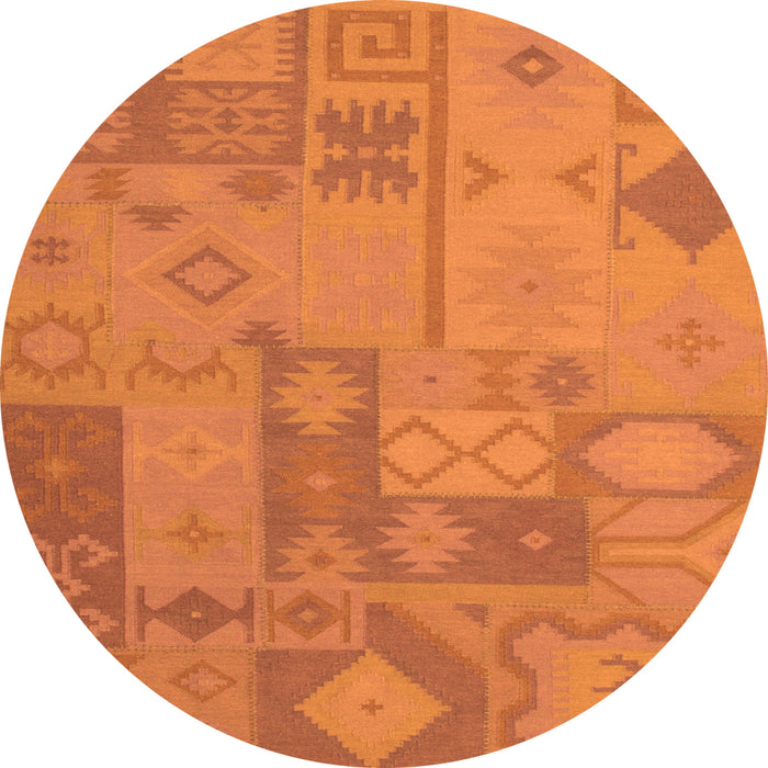 Square Patchwork Orange Transitional Rug, con433org
