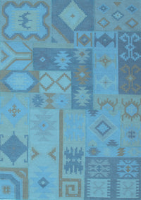 Patchwork Light Blue Transitional Rug, con433lblu