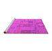 Sideview of Machine Washable Patchwork Pink Transitional Rug, wshcon433pnk