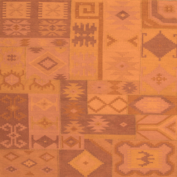 Serging Thickness of Patchwork Orange Transitional Rug, con433org