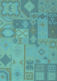 Patchwork Turquoise Transitional Rug, con433turq