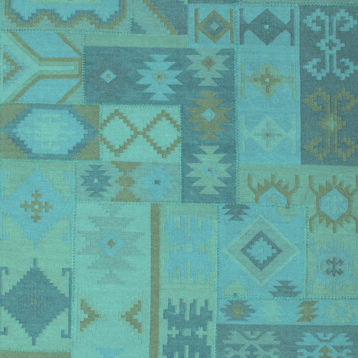 Patchwork Turquoise Transitional Rug, con433turq