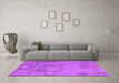 Machine Washable Patchwork Purple Transitional Area Rugs in a Living Room, wshcon433pur