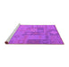 Sideview of Machine Washable Patchwork Purple Transitional Area Rugs, wshcon433pur